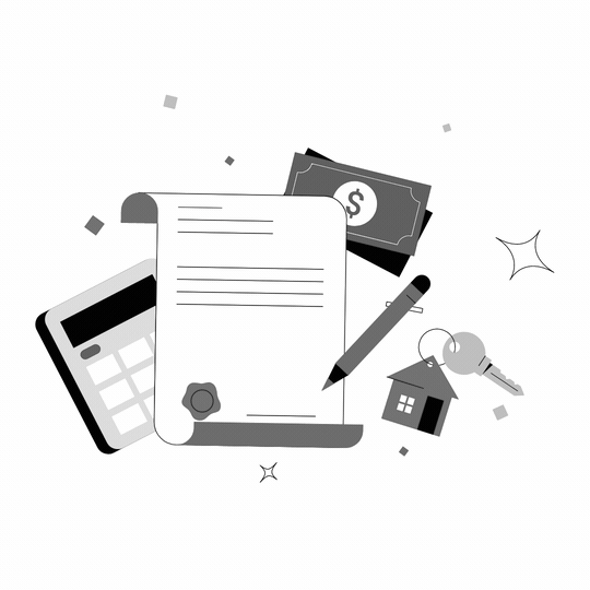 A delightful animation of a real estate contract being filled out.