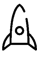 Animated icon of a rocket shipr